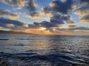 Sunset at the beach of Las Palmas