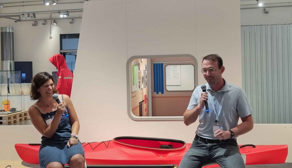 Moderatorin Martha Zan vom Technikmuseum Berlin im Gespräch mit Sebastian Zeppenfeld (Foto: Peter Schwarz).